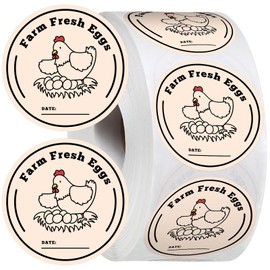 Fuutreo 1000 Pcs Farm Fresh Eggs Washed Eggs Carton Labels 1.5 Inch Round Egg Stickers Egg Carton Stickers Self Adhesive Eggs Stickers Egg Carton Labeling for Chicken Quail Duck Egg (Farm Fresh Eggs)