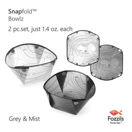 Fozzils Snapfold Bowlz (2pc Bowl), Grey/Mist