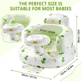 Inflatable Baby Seat Portable Baby Chair Comfortable Inflated Baby Sofa for Babies 3 Months & Up Foldable Blow Up Baby Seat for Learning to Sit Built in Air Pump Infant Back Support