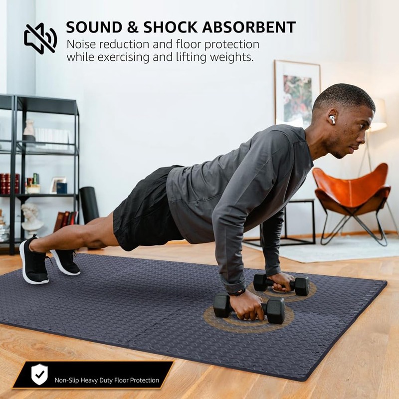 Kopinma 12 Pack Floor Exercise Mat for Home Gym or