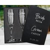 Personalize It Engraved Champagne Glasses Set for the Bride and