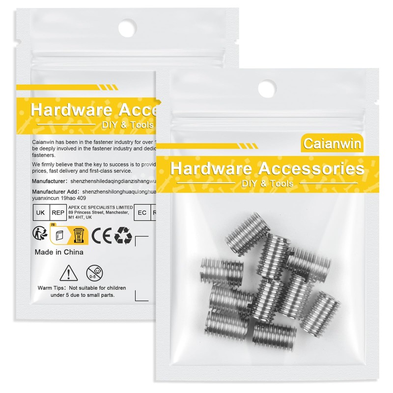 Caianwin M10 to M8 Thread Insert, Pack of 10, Quick
