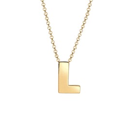 Elli Necklace Women's Letter L Initials Trend Minimal in 925 Sterling Silver, Sterling Silver, No Gemstone
