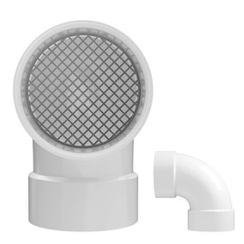 3 Inch PVC Termination Vent with Stainless Steel Screen, 90 Degree DWV Roof Vent Cap for 3" Schedule 40 & DWV PVC Pipe, Vent Cover for Exhaust, HVAC and Venting Applications, 1 Pack