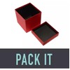 Pack it Caja Rígida Regalo Cubo Rojo 15x15x15 cm Base