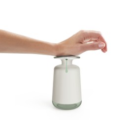 Joseph Joseph 851650 Hand Soap Dispenser, Washroom, Kitchen, Pressed Soap Dispenser, Sage, Light Stone