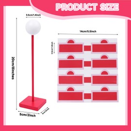 6 Pcs Street Sign Lamp Post Centerpiece Wooden Lamp Post with 24 Street Party Sign Stickers 3D Ball Shape Street Sign Props for Friends Birthday Party Supplies City Road Theme Party Decoration(Pink)