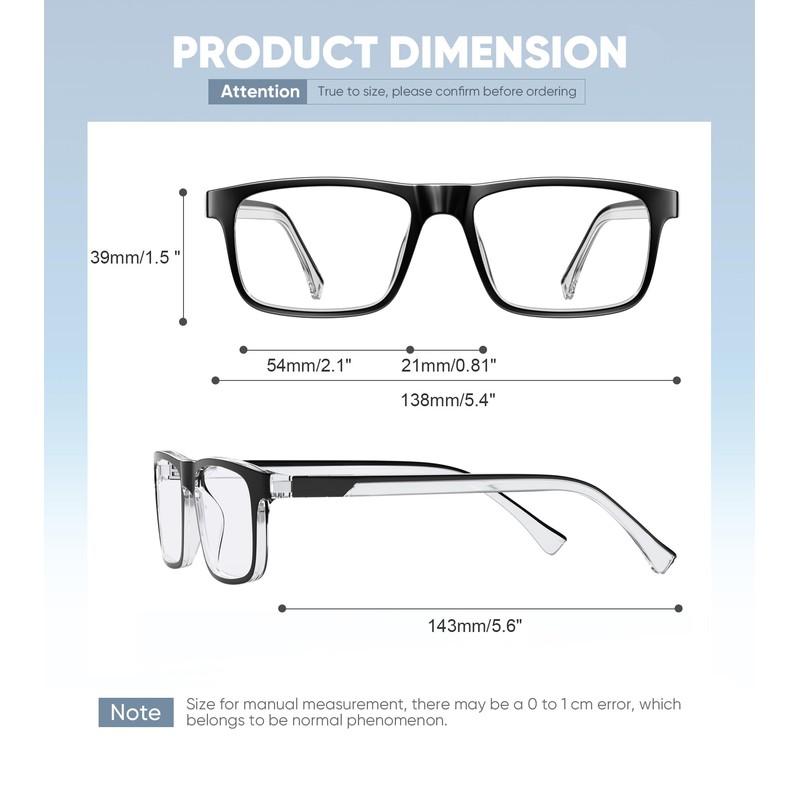 Missfive Premium Reading Glasses for Men, 4 Pack Unbreakable Blue