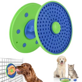 CyperGlory Interactive Licking Mat for Dog Crate, Small Medium Size Slow Feeder Pad, Boredom & Anxiety Relief, Peanut Butter & Yogurt Lick Plate, Soft & Safe Treat Dog Training Gift (6 Inch Round)