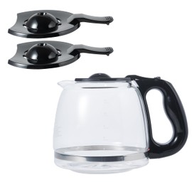Replacement 12-Cup Glass Carafe for BLACK+DECKER Coffee Makers (2 Extra Lids)