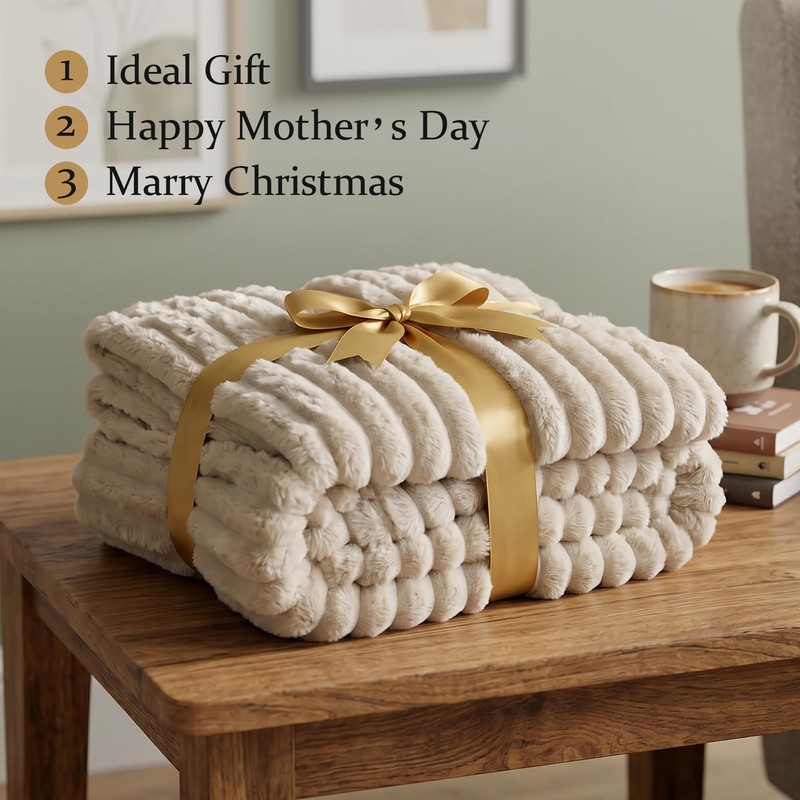Fleece Throw Blanket for Couch & Bed, Cozy Warm Gifts