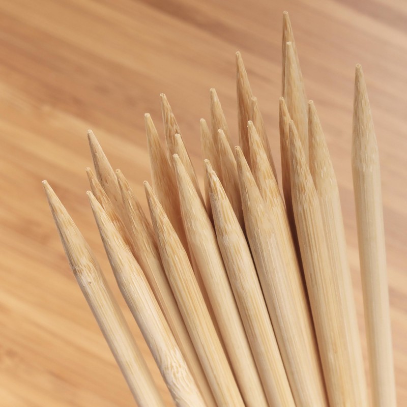 BambooMN - 5mm Sharp-Point Multipurpose Food Bamboo Skewers - 24"