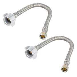 2-Pack EFIELD 12-inch Toilet Water Supply Connector Line Braided Stainless Steel Hose, 3/8" Compress x 7/8" Female Ballcock Thread,(HOSE049)