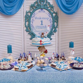 OQOQ Gradient Dots Plastic Tablecloth(4 Pack, Blue and Pink) - 54x108 inches Disposable Table Cloth Party Decorations Table Cloth for Gender Reveal Party