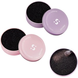 Paquete de 2 esponjas limpiadoras de brochas de maquillaje secas para eliminar sombras de ojos, rubor, polvos y brochas que cambian de color. Limpia de forma rápida y sencilla. Portátil para m