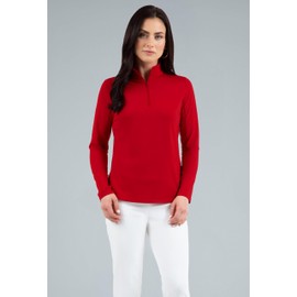 IBKUL Athleisure Wear Sun Protective UPF 50+ Icefil Cooling-Solid Long Sleeve Mock Neck Top-80000 Lavender/Solid/M