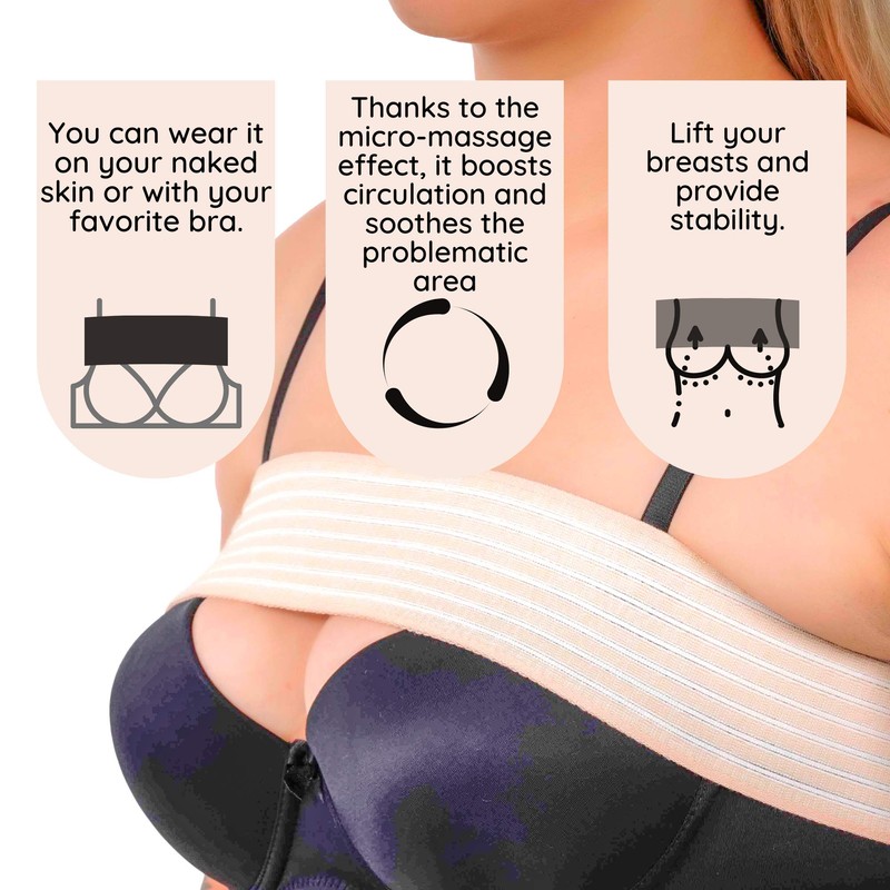 ikido Post Surgery Breast Implant Stabilizer and Compression Band, Breast