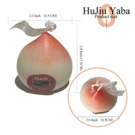 Peach Scented Decorative Candle, Uniquely Shaped, Handmade, Natural Soy Wax (White Peach)