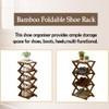Ayedvan Bamboo Foldable Shoes Organizer Shoe Rack Free Standing Shelf