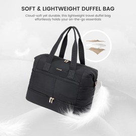 Large Women Travel Duffle Bag - Carry on Overnight Bag with Shoe Compartment and Toiletry Bag Weekend Travel Duffel Tote Bag Yoga Gym Bag with Wet Pocket Toiletry for Travel Trips Sport Hospital