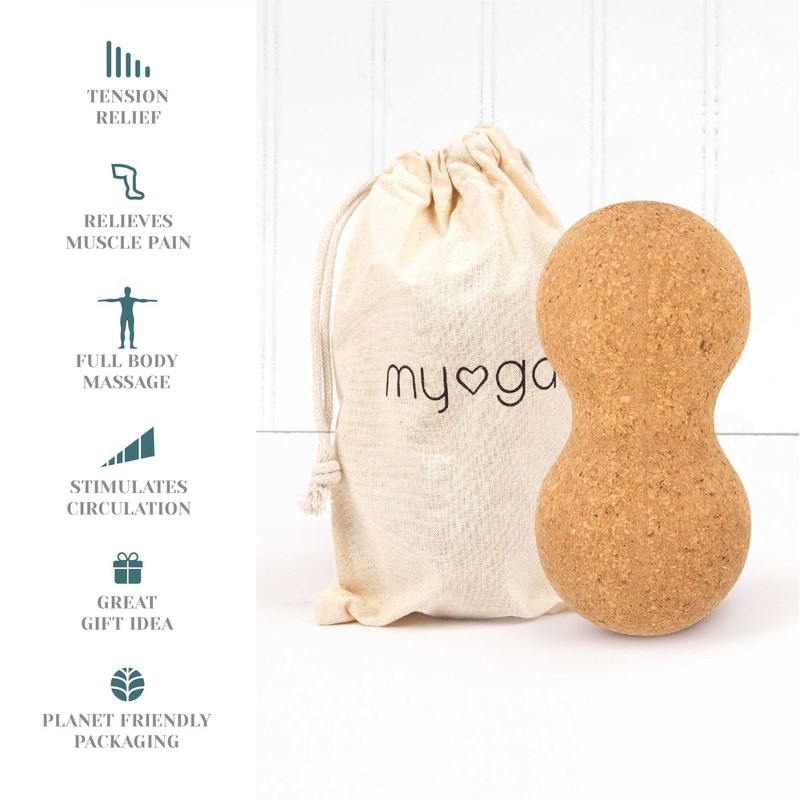 Myga - Cork Peanut Lacrosse Ball Muscle Roller Self Massager