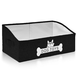 Mutiearo Dog Toy Basket, Specially Designed for Dog Toy Storage, Collapsible Dog Toy Box with Handle，Perfect for Storing Pet Toys and Accessories - Black
