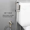 Bidet T Adapter, Biveah Stainless Steel Angle Stop Add-A-Tee Valve