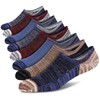 FLYRUN Mens No Show Cotton Socks 8 Pack Low Cut