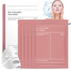 Bio-Collagen Real Deep Mask, 5 Stück Kollagen Mask, Bio Collagen Mask Overnight, Bio Collagen Mask, Hydrating Overnight Mask, Pore Minimizing, Collagen Night Wrapping Mask Sheet