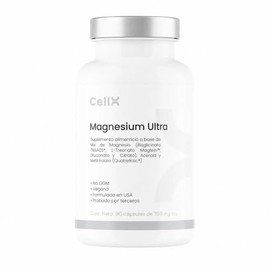 Cellx Magnesium Ultra 390 Magnesio Elemental Bisglicinato Traacs Magtein Gluconato Citrato Complejo Cápsulas Porciones