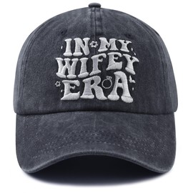Wife Gifts for Women, in My Wifey Era Hat, Bride Accessories Baseball Cap, Wedding Honeymoon Engagement Mothers Day Birthday Gifts for Mrs Mom Aunt Black