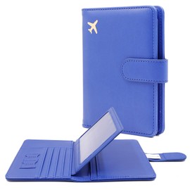 Deziliao Passport Holder for Women and Men, Passport Holder Card Slots, RFID Blocking Passport Wallet, Travel Essentials Cute Passport Cover Passport Case (Navy blue)