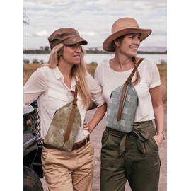 CLUCI Crossbody Bags for Women, Cross Body Bag for Woman,Sling Bags for Women, CrossBody Backpack Casual Daypack for Travel Hiking Denim Gray with Brown