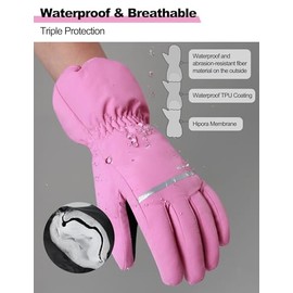 Guantes de esquí para niños, impermeables, cálidos, 3M, Thinsulate, guantes de nieve para niños y niñas, esquí, snowboard