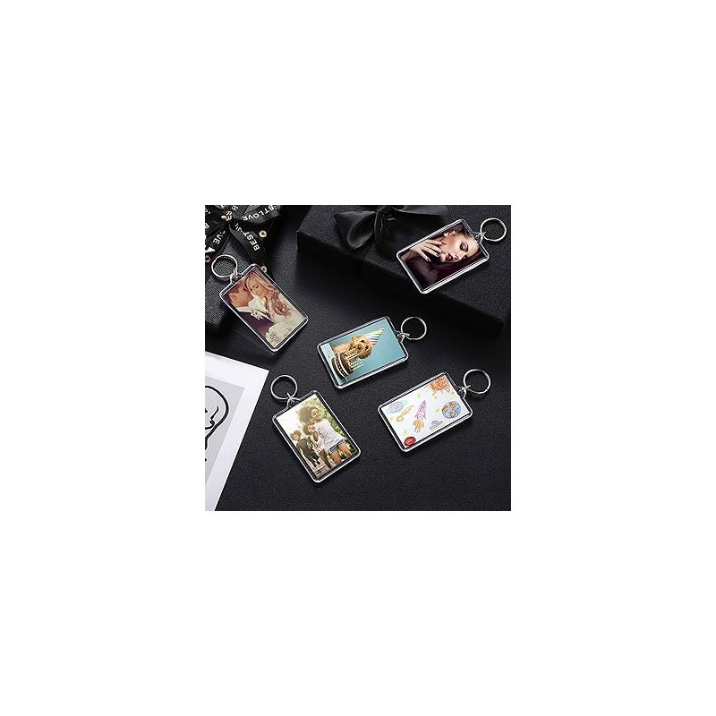 WinldMonmo Transparent Acrylic Keychain Photo Frame, 1.57 x 2.16 Inches,