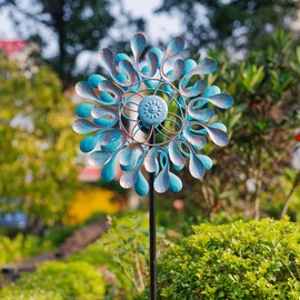 Sunnylight Metal Wind Spinner,Outdoor Wind Spinners & Sculptures for Yard and Garden Art Decor,Garden Windmill for Patio,Lawn