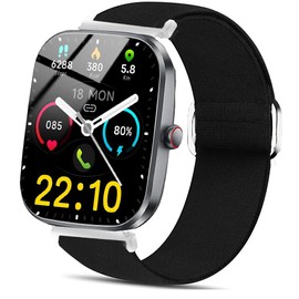 Blueshaweu Compatible for T70 1.91 inches Smart Watch Bands, Stretch Elastics Nylon Adjustable Replacement Strap Accessories Compatible with Kuizil, WeurGhy, Csasan T70 Smartwatch 1.91" (Black)