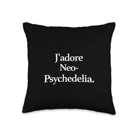 J'adore Music J'Adore (I Love) Neo-Psychedelia, Funny Minimalist Throw Pillow, 16x16, Multicolor