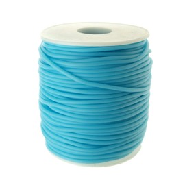 Cyan Rubber Hollow Tube Cord 5M Continuous Length 2mm Thick