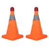 2 Set 30cm Traffic Cones Foldable Reflective Strips Road Safety
