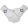 deDecoml Masonic Gloves Embroidered With Navy Blue Square & Compass