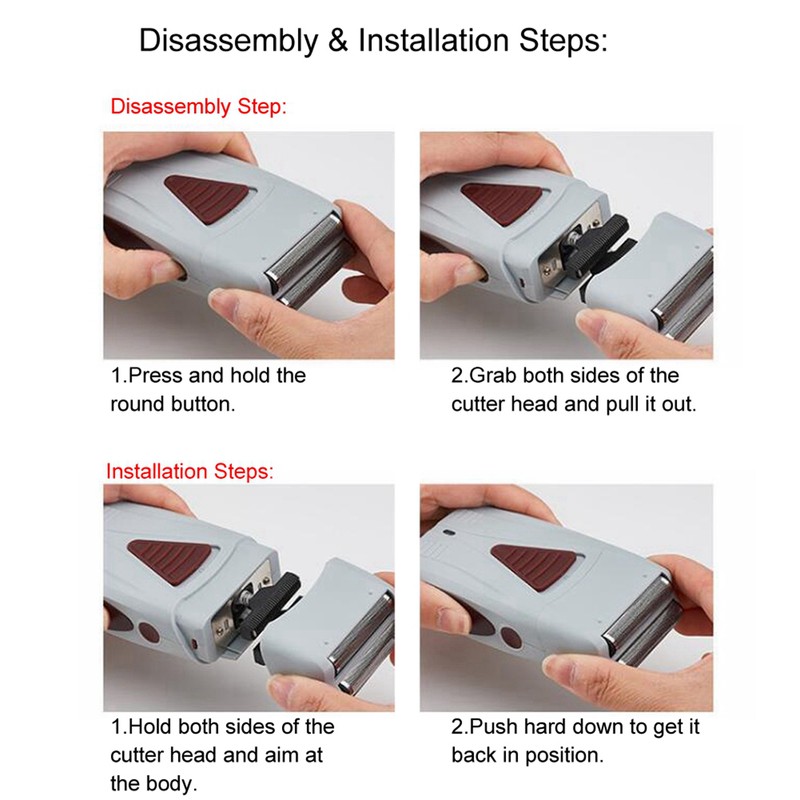 Rechargeable Men Electric Hair Clipper Trimmer Double Head Razor Reciprocating
