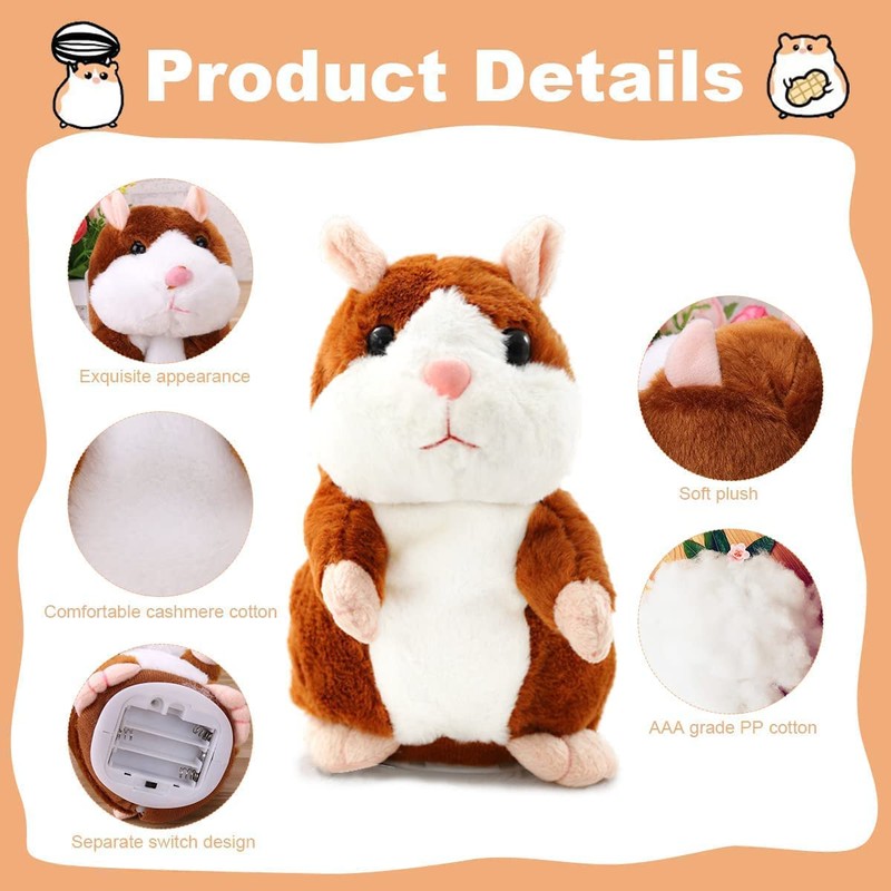 Sunshine smile Hamster Toy, Talking Hamster Repeated, Talking Hamster Repeated