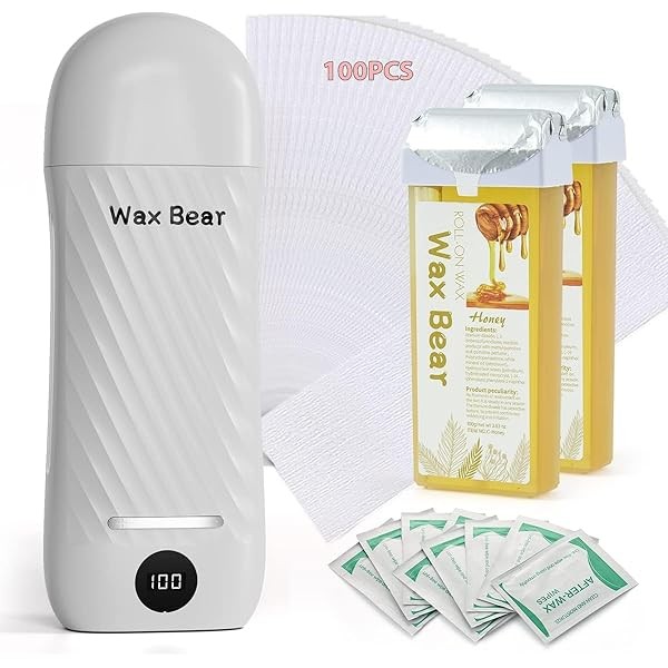 Roll-On Hair Removal Kit - Soft Wax Heater, Refillable Cartridges