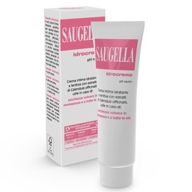 Saugella Idrocrema, pH Neutro, Idratante e Lenitiva, Adatto Menopausa, Secchezza, Prurito e Bruciore, Con Acido Ialuronico ed Estratto di Calendula, Compatibile con Preservativi in Lattice, 30 ml