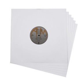 20 x 12 Inch Heavy Weight Acid Free Paper Square White Kraft Paper Inner Sleeves with Hole for LP Albums