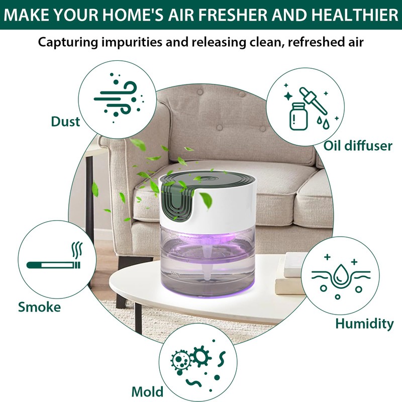 Oxyvana Water Air Purifiers for Home, Quiet Variable Speed Water