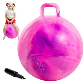 Upper Rider 20 Inch Clouds Hopper Ball for Kids Ages 6-12, Purple Pink Bouncy with Handle, Extra-Large Inflatable Jumping Ball with Pump and Gift Box, Indoor Outdoor Balance Toy for Girls and Boys