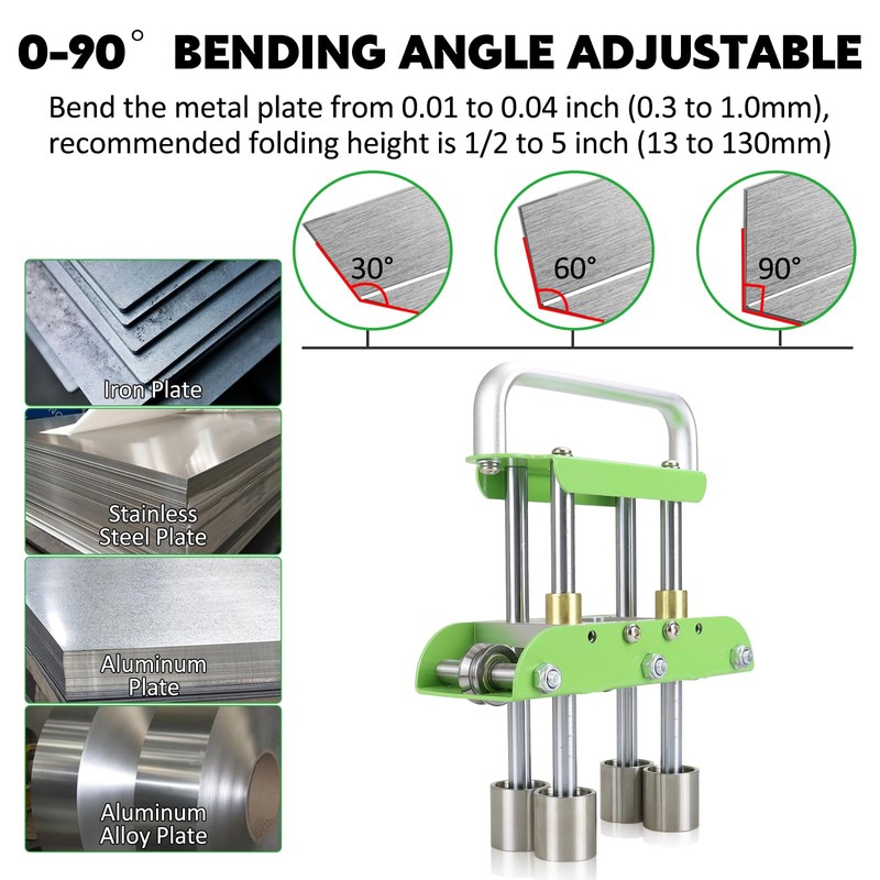 Roller Bender, 0-90°Bending Angle Metal Bending Tool, Steel Aluminum Copper