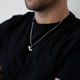 MATERIA by Matthias Wagner Football Pendant 925 Silver for Men and Boys in 3 Colours, Silver